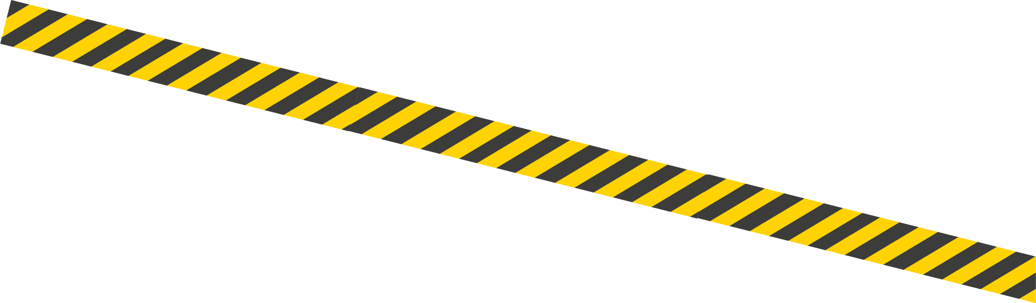 Yellow Black Striped Barrier Tape PNG Image