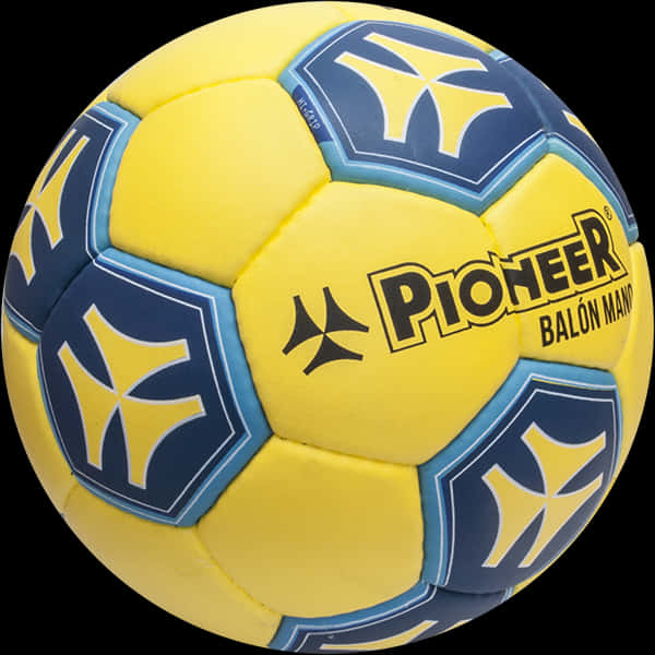 Yellow Blue Soccer Ball Design PNG Image