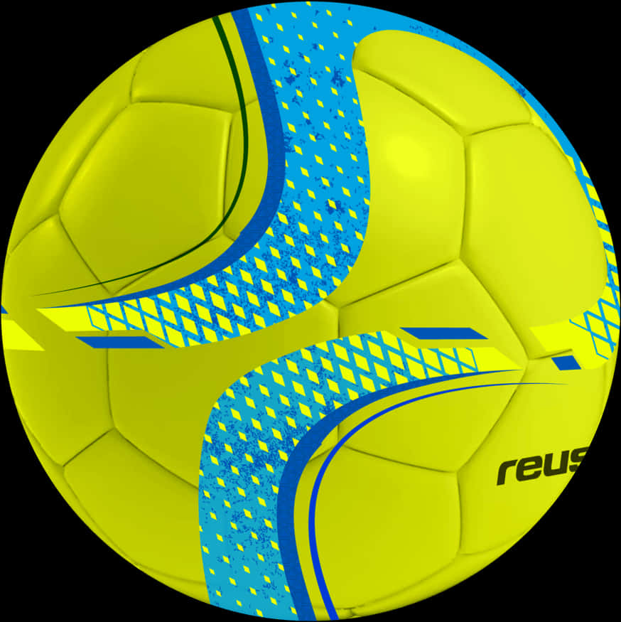 Yellow Blue Soccer Ball PNG Image