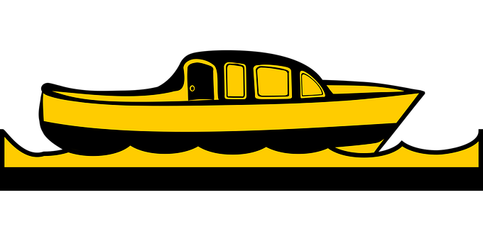 Yellow Boat Graphic PNG Image