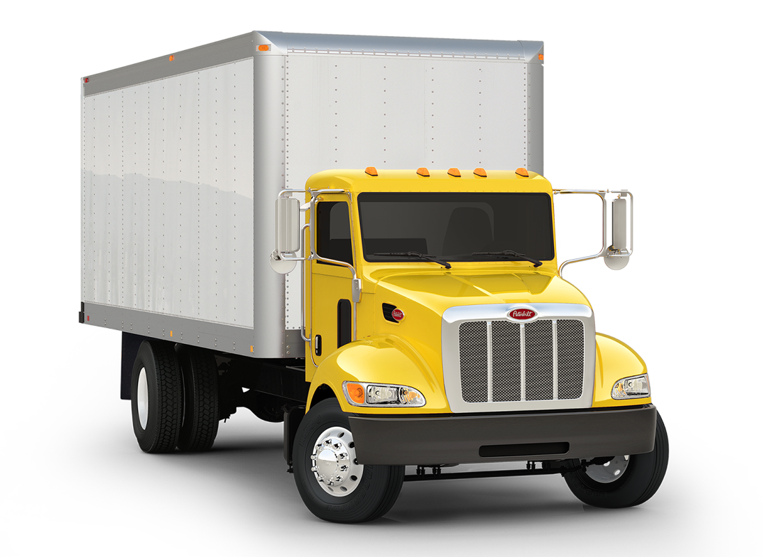 Yellow Box Truck Isolated PNG Image