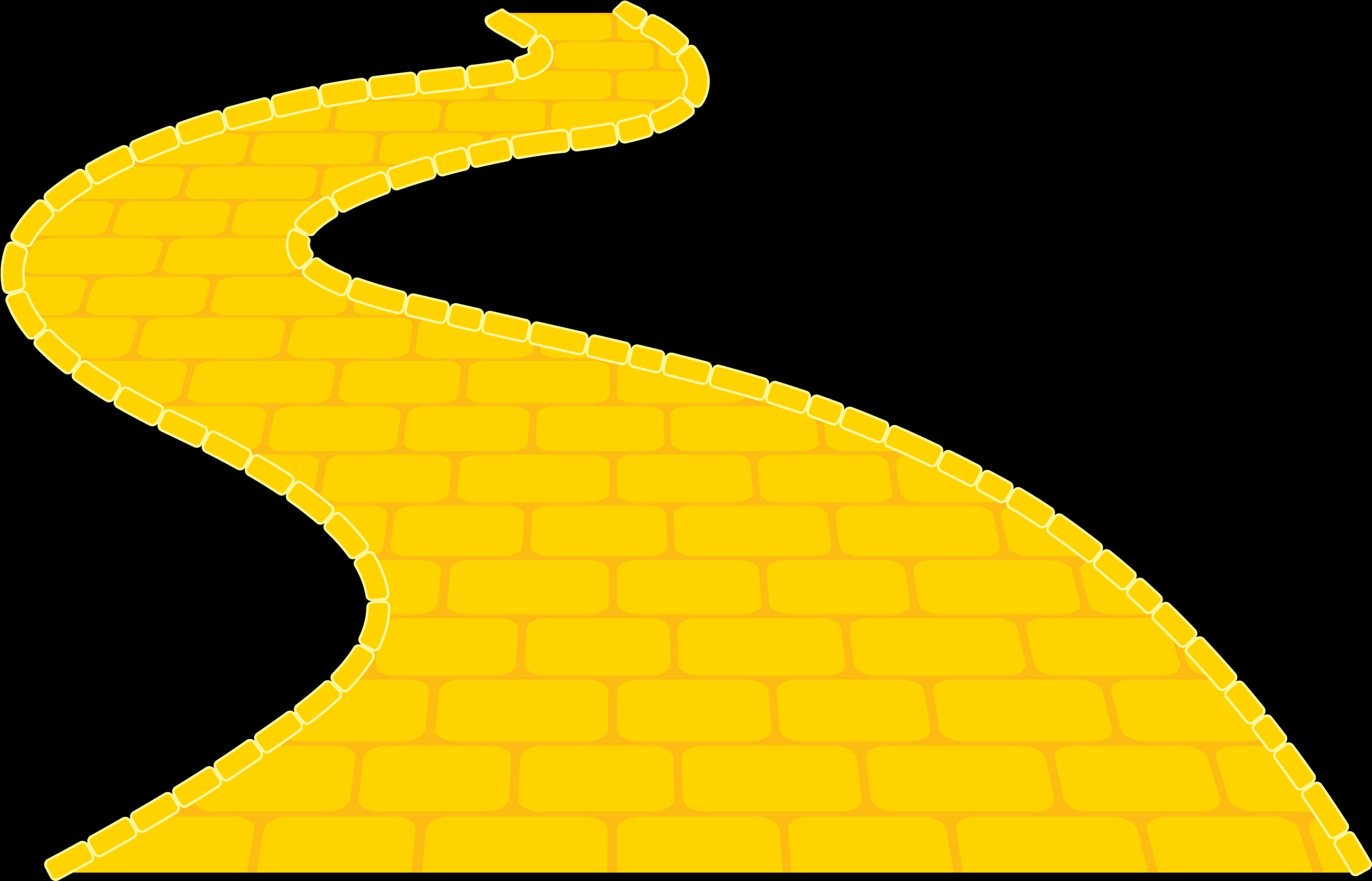 Yellow Brick Road Curve PNG Image