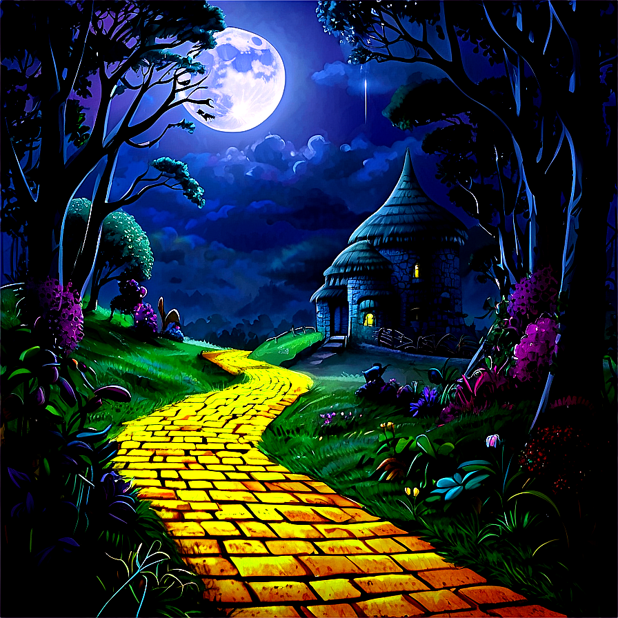 Yellow Brick Road In Moonlight Png Ika11 PNG Image