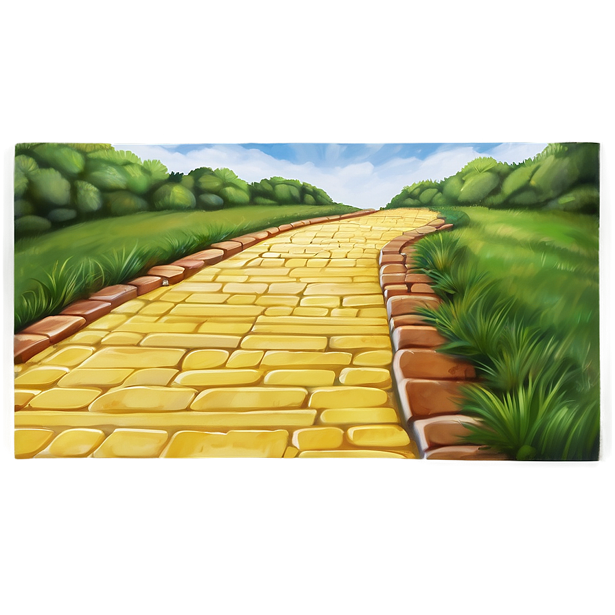 Yellow Brick Road Map Illustration Png Lif PNG Image