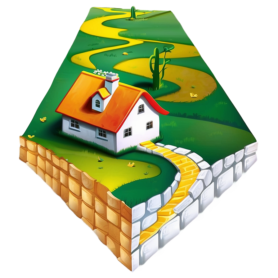 Yellow Brick Road Map Illustration Png Tid75 PNG Image