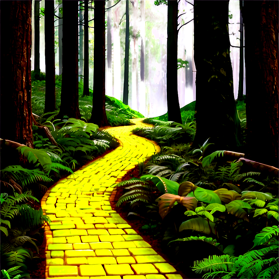 Yellow Brick Road Through Magical Forest Png 06262024 PNG Image