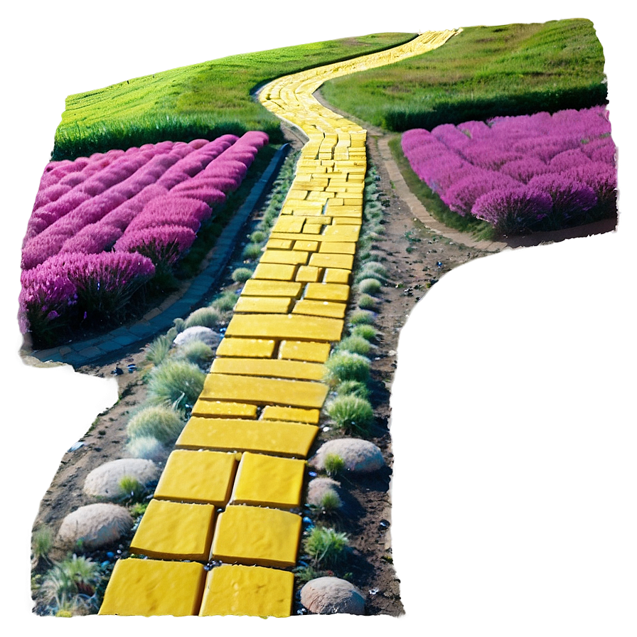 Yellow Brick Road Through Rolling Hills Png Xwe21 PNG Image