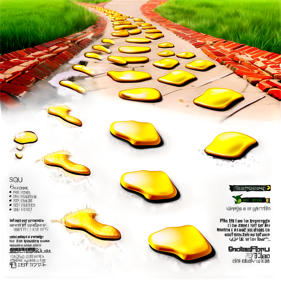 Yellow Brick Road With Footprints Png Qmv73 PNG Image