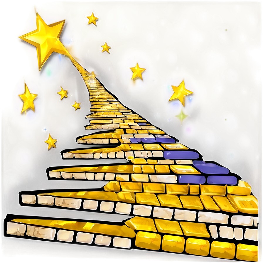 Yellow Brick Road With Night Stars Png 22 PNG Image