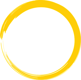 Yellow Brushstroke Circle PNG Image