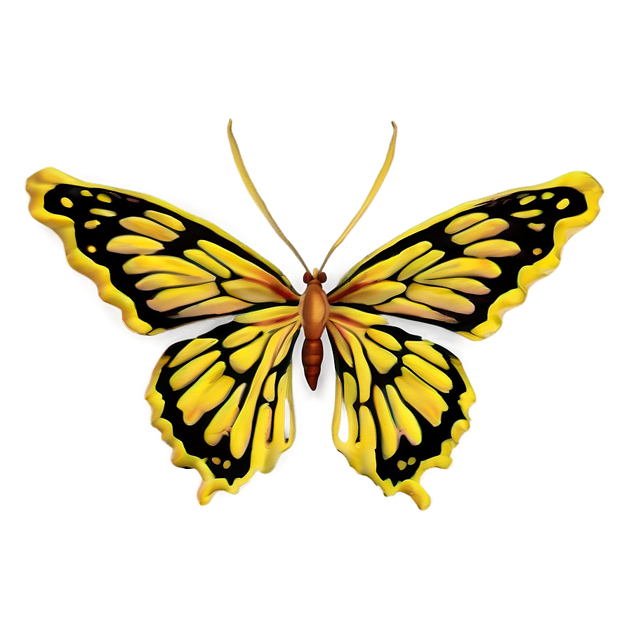 Yellow Butterfly Pattern Png Mmi PNG Image