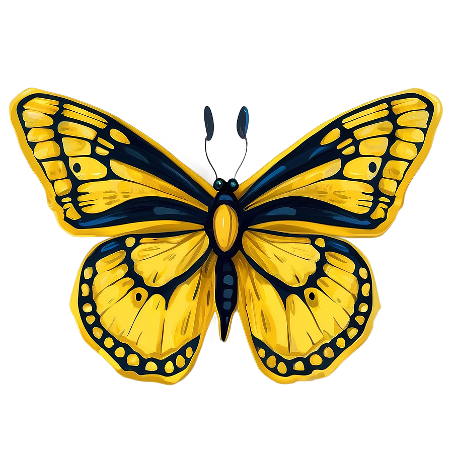 Yellow Butterfly Sketch Png Mjd PNG Image