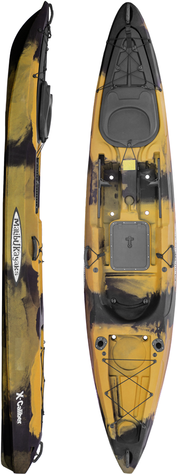 Yellow Camouflage Kayak Topand Side View PNG Image