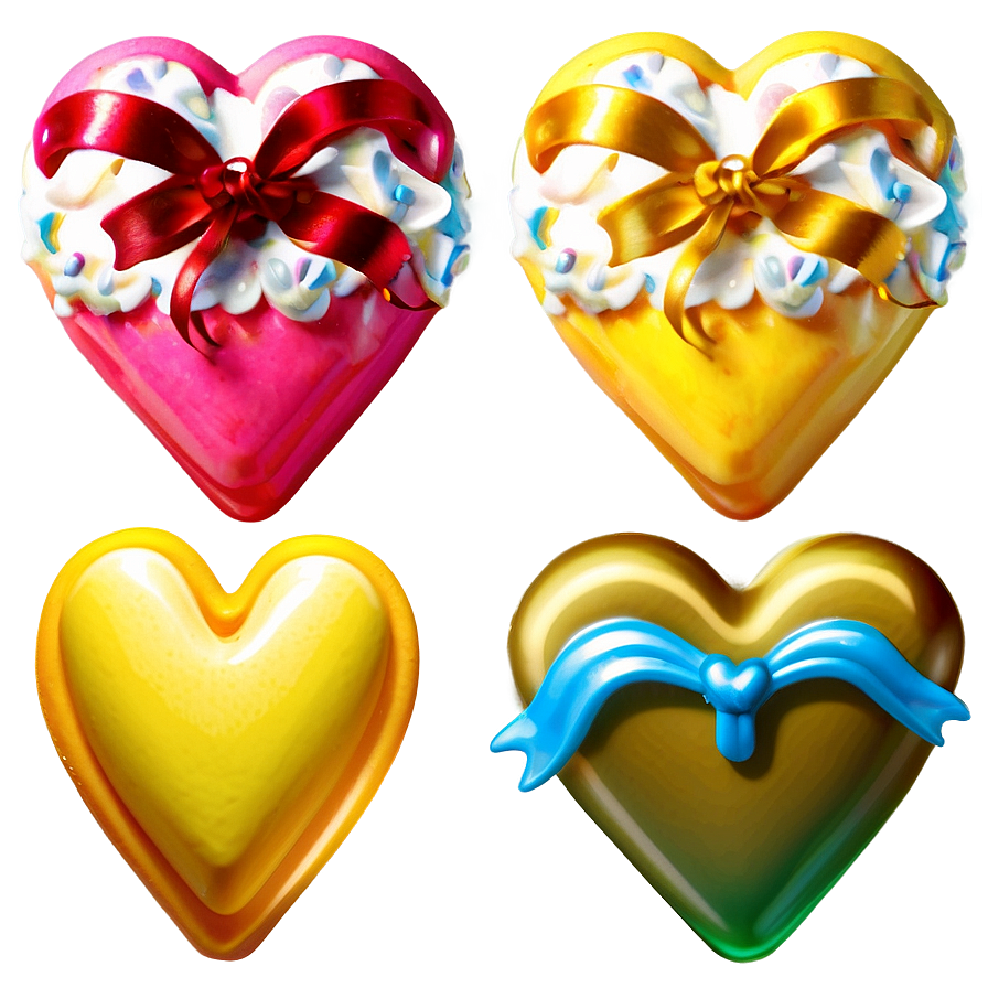 Yellow Candy Hearts Png Xvo70 PNG Image