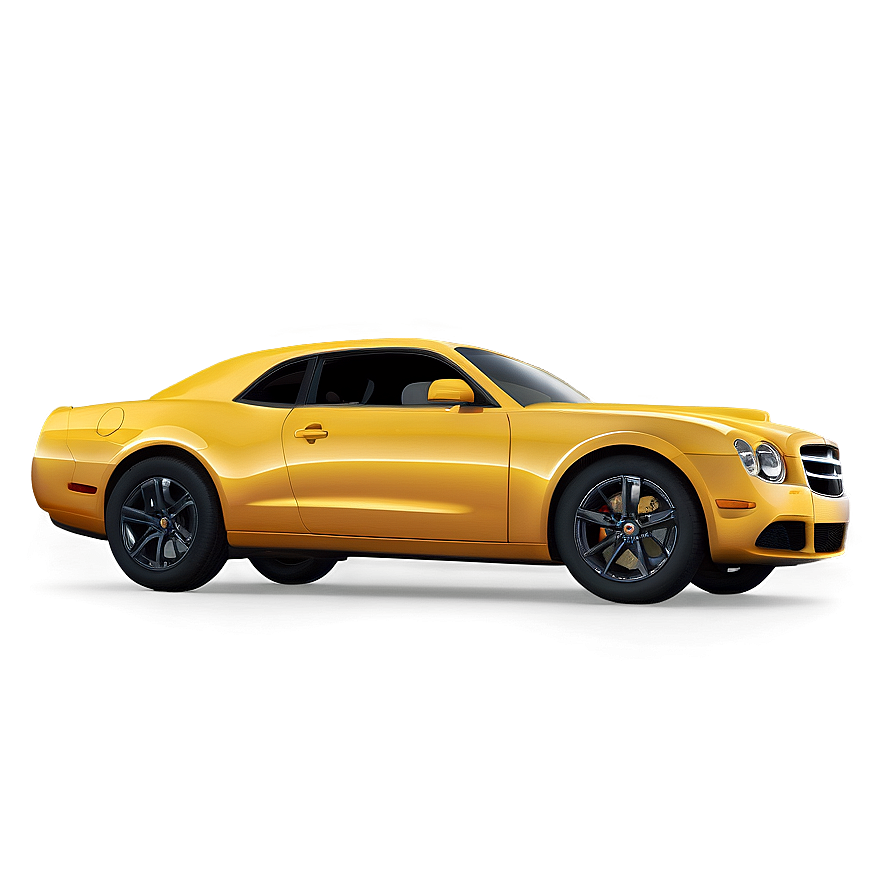 Yellow Car With Flames Png Iol PNG Image