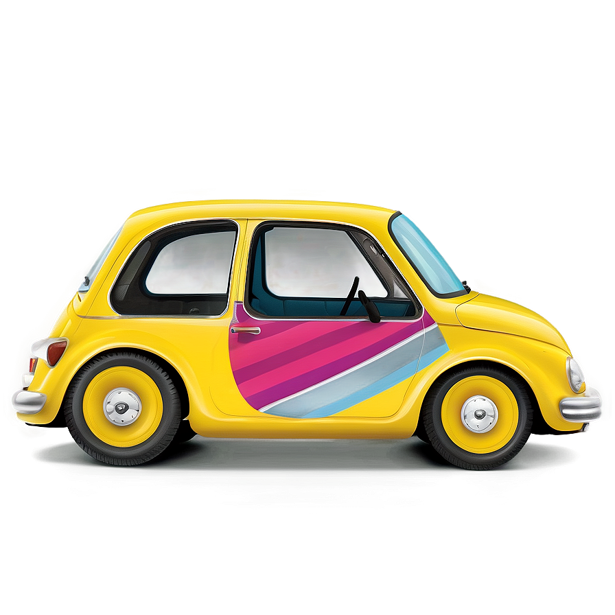 Yellow Car With Stripes Png Wlk PNG Image