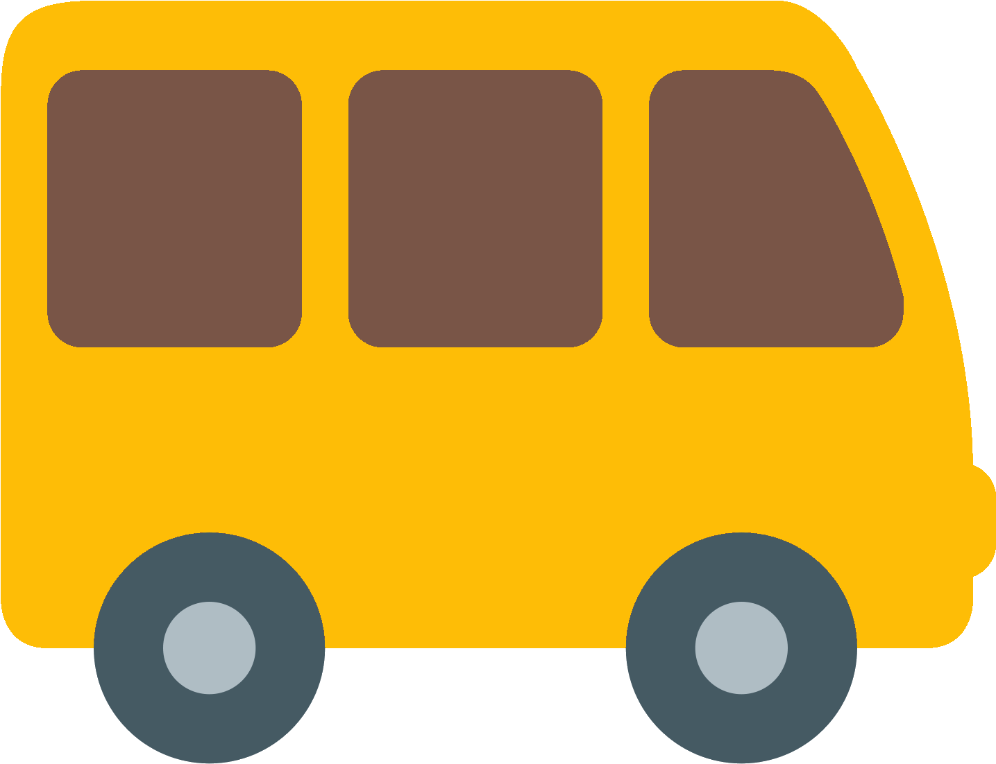 Yellow Cartoon Bus Graphic PNG Image