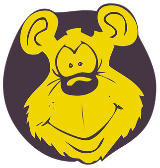 Yellow Cartoon Monkey Face PNG Image