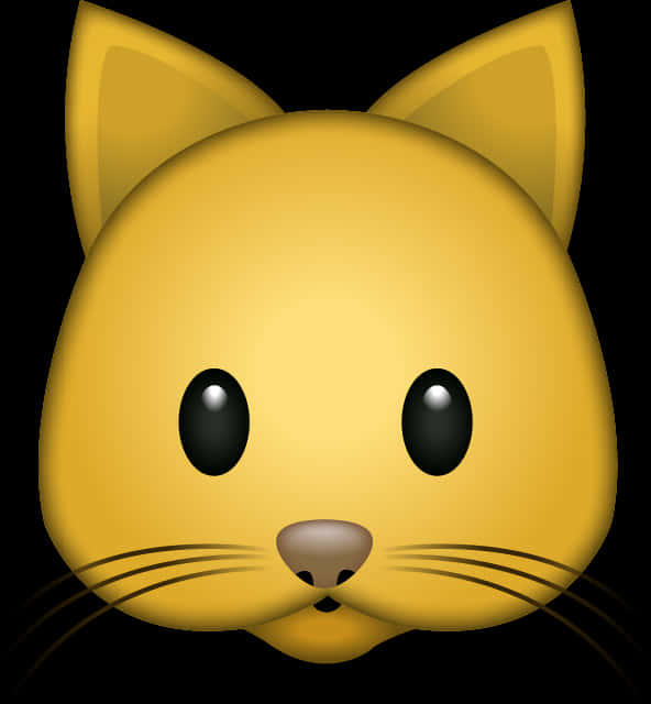 Yellow Cat Emoji Face PNG Image