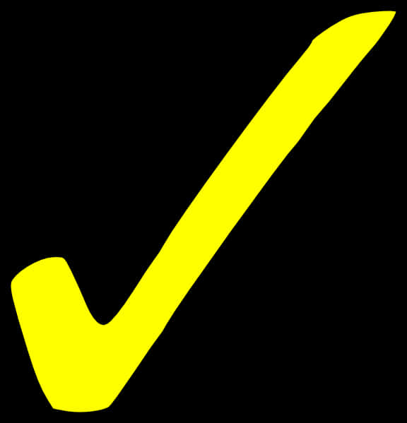 Yellow Checkmark Black Background PNG Image