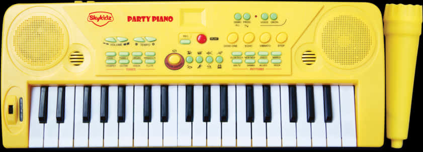 Yellow Childrens Electronic Keyboard PNG Image