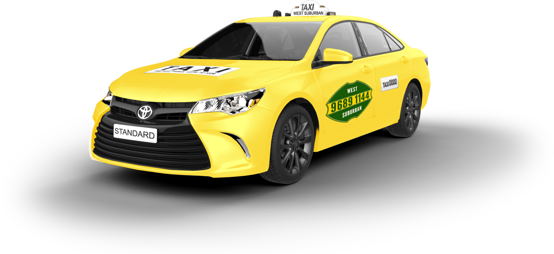 Yellow City Taxi Toyota Car PNG Image