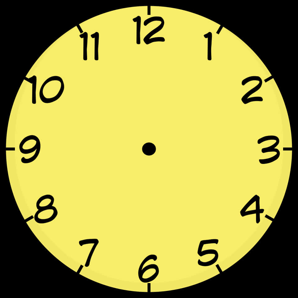 Yellow Clock Face No Hands PNG Image