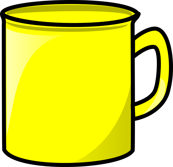 Yellow Coffee Mug Cartoon Illustration PNG Image