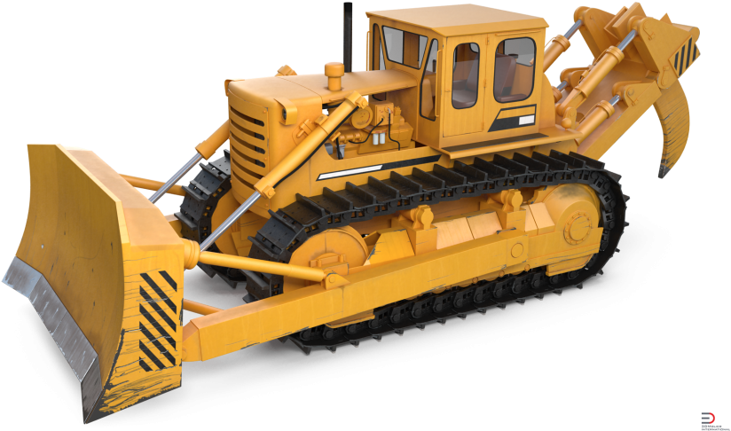 Yellow Construction Bulldozer PNG Image