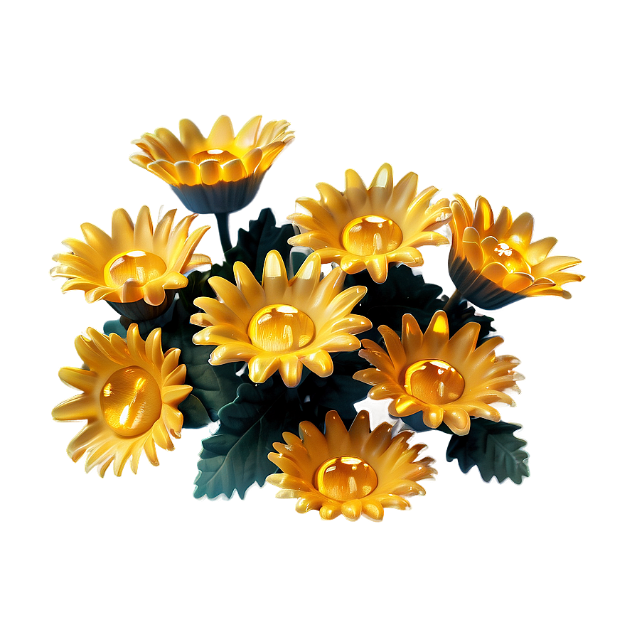 Yellow Daisy Festive Lights Png Ytq25 PNG Image