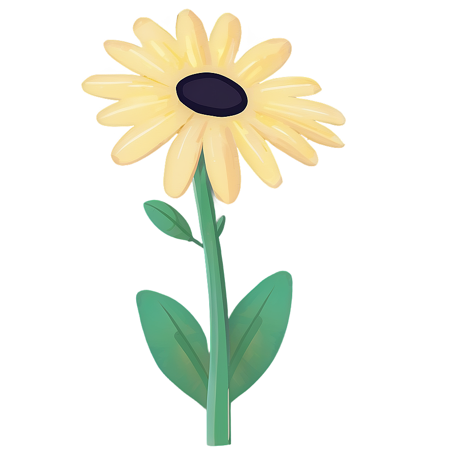 Yellow Daisy Flat Design Png Cru PNG Image