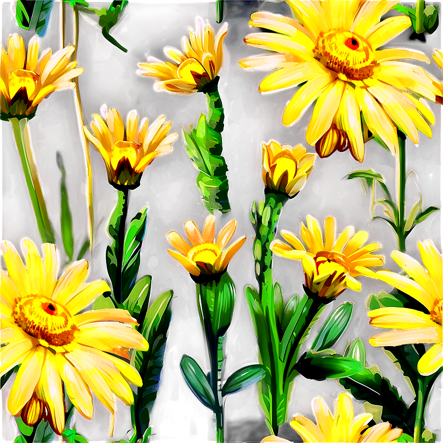 Yellow Daisy In Field Png 31 PNG Image