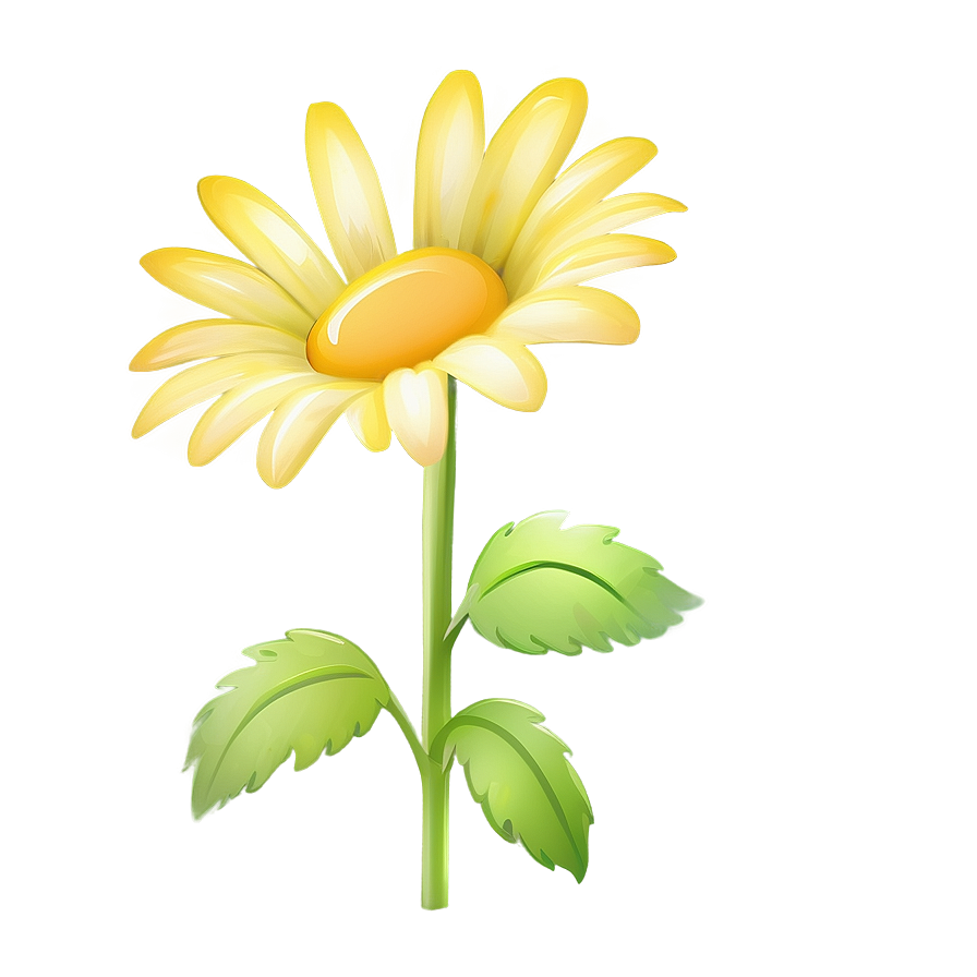 Yellow Daisy Shaded Illustration Png 06292024 PNG Image