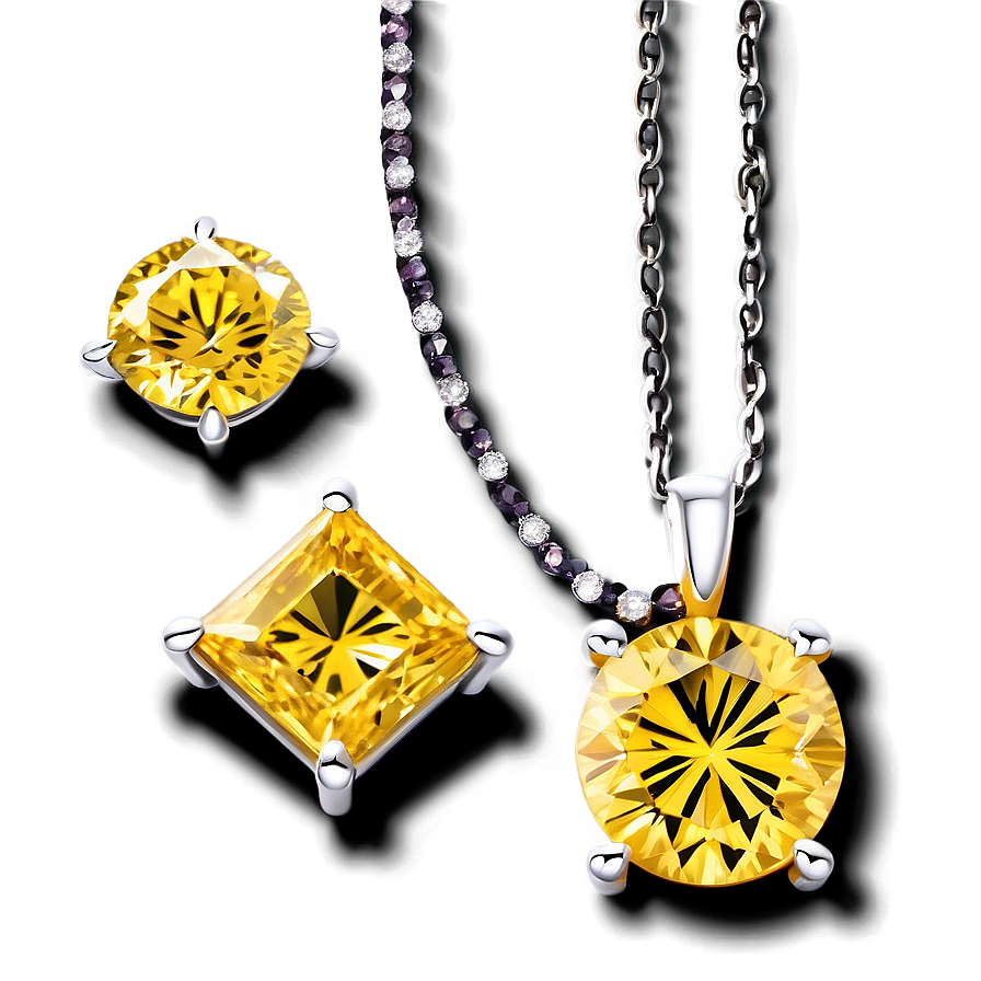 Yellow Diamond Jewelry Piece Png 06292024 PNG Image