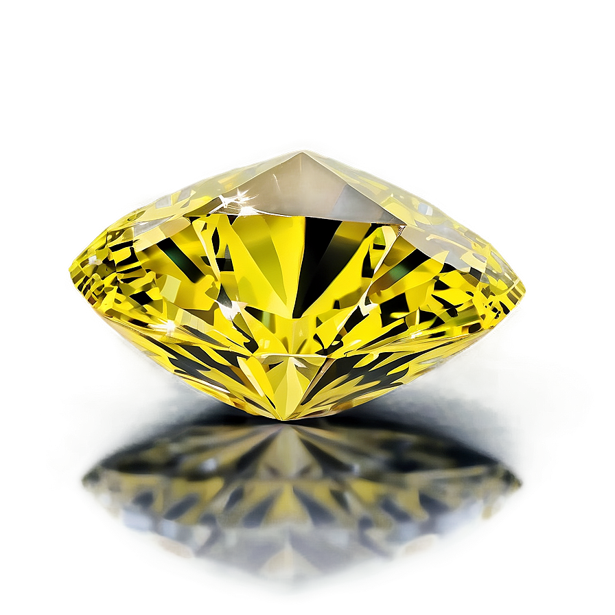 Yellow Diamond With Reflections Png 23 PNG Image