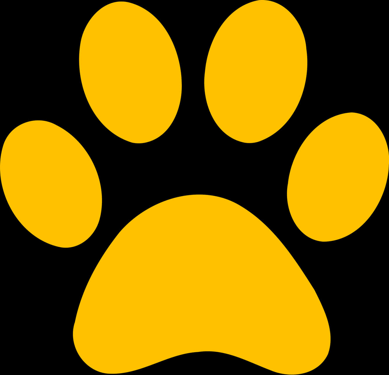 Yellow Dog Paw Print Graphic PNG Image