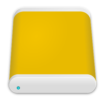 Yellow External Hard Drive Icon PNG Image