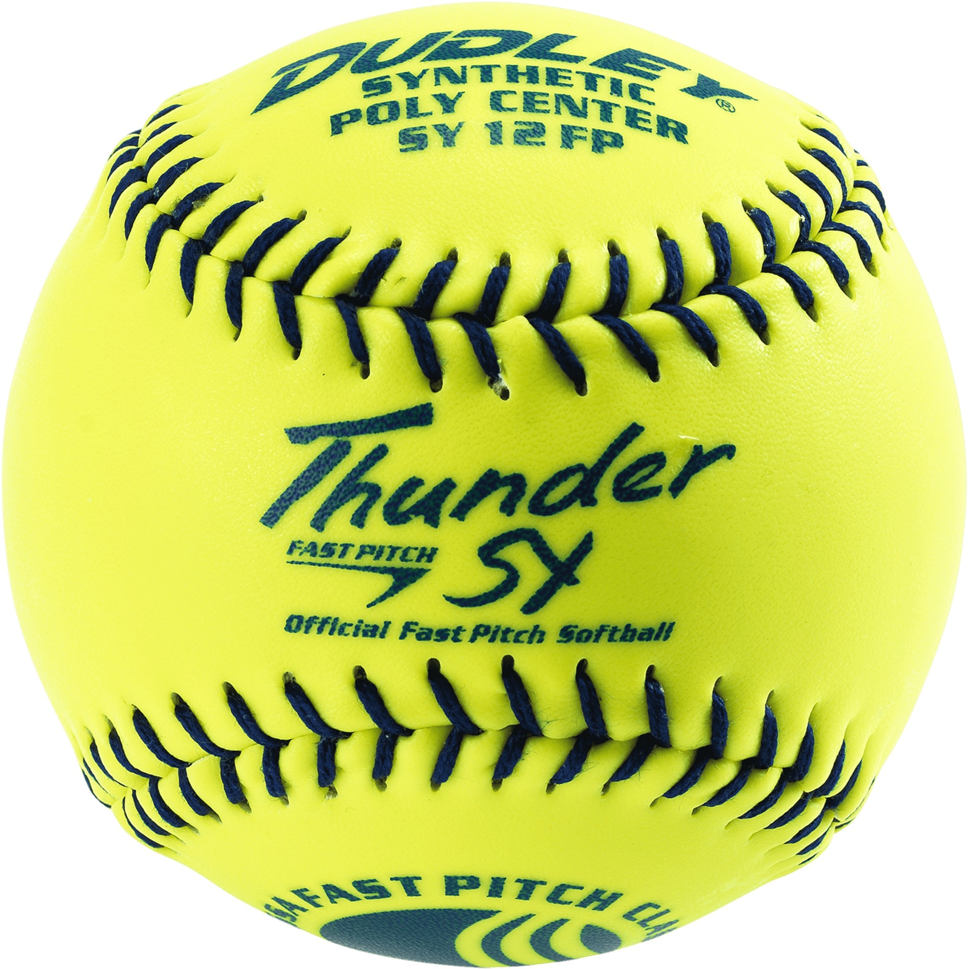 Yellow Fastpitch Softballwith Black Stitches PNG Image