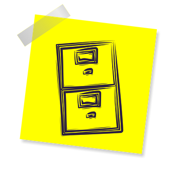 Yellow File Cabinet Illustration PNG Image