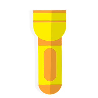 Yellow Flashlight Icon PNG Image