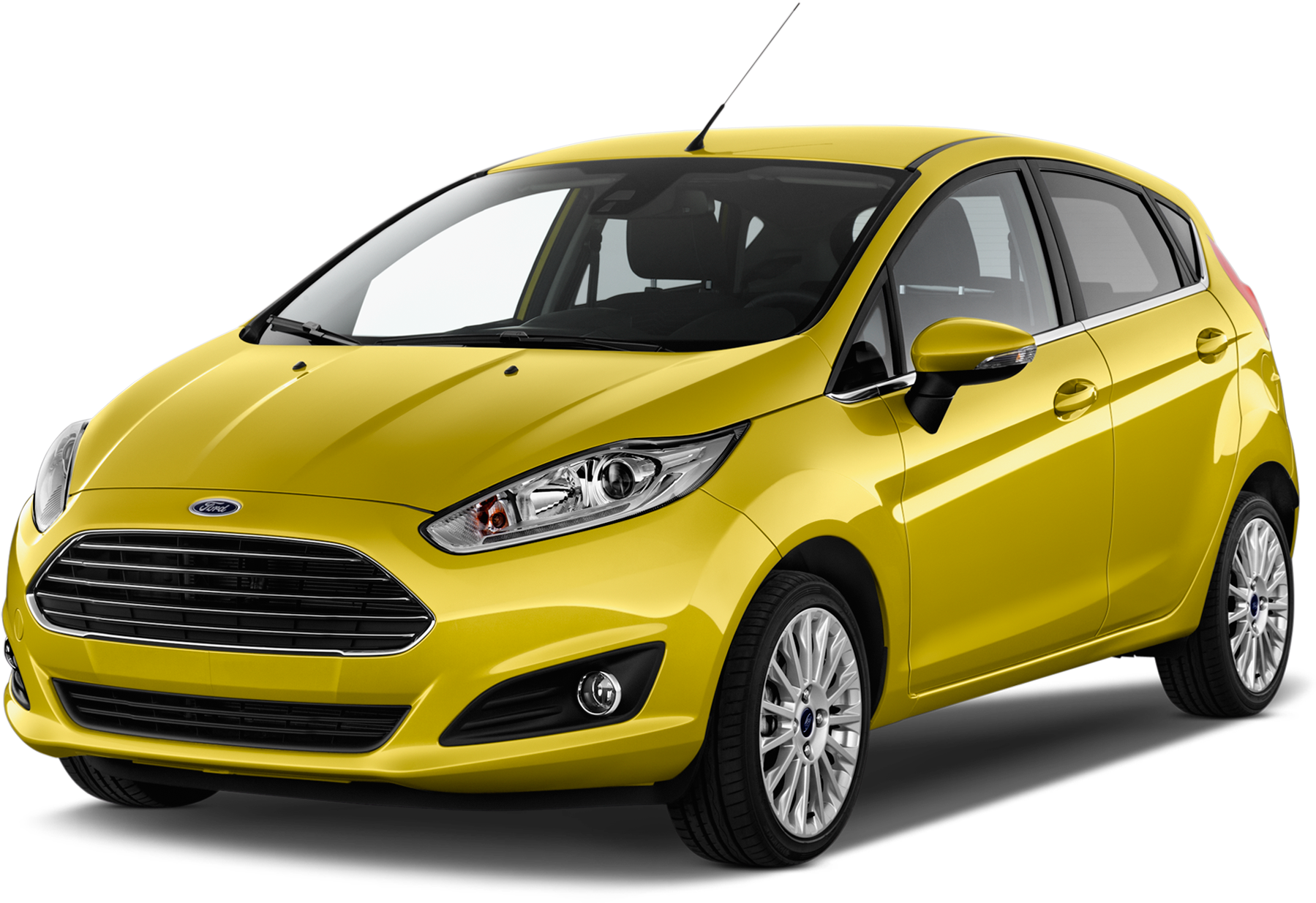 Yellow Ford Fiesta Compact Car PNG Image