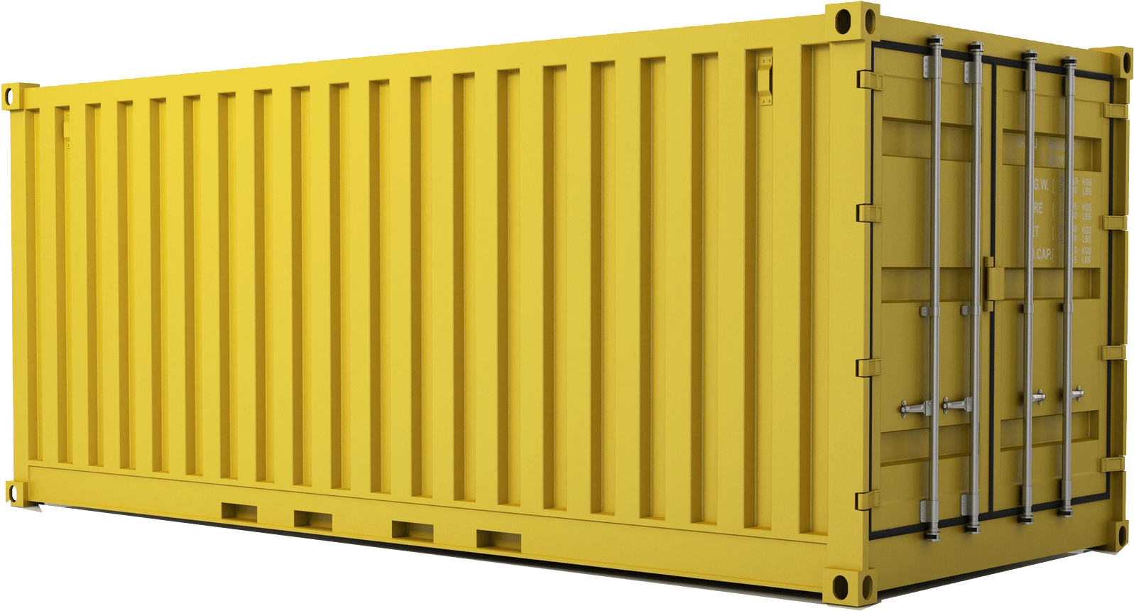 Yellow Freight Container Side View PNG Image