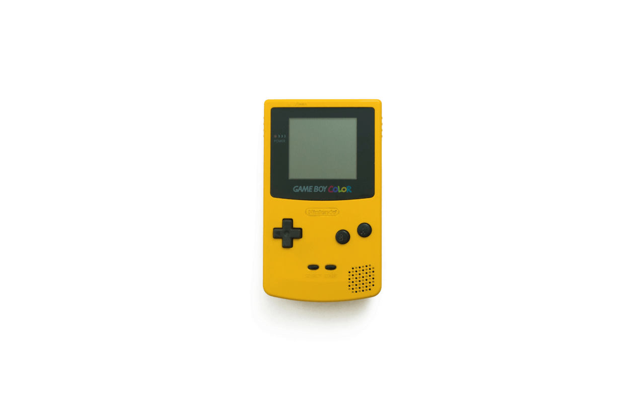 Yellow Game Boy Color Console PNG Image