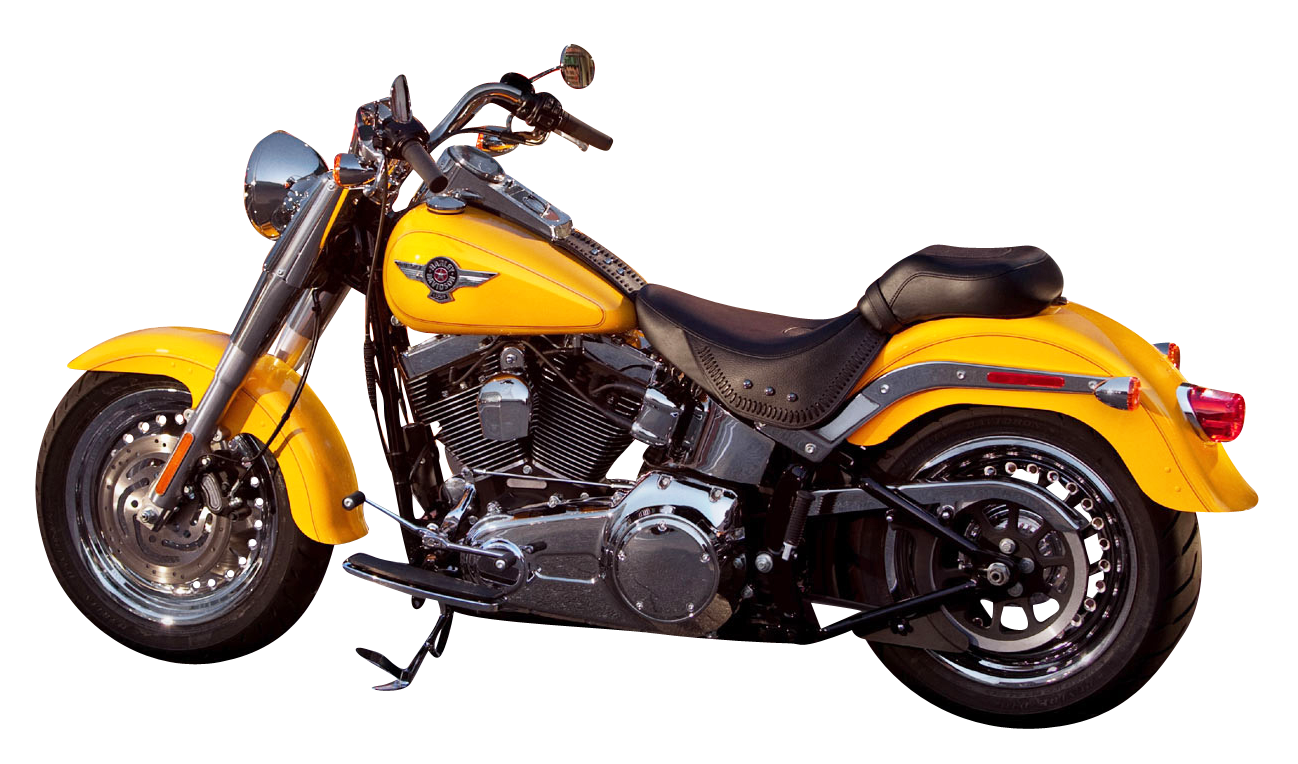 Yellow Harley Davidson Motorcycle PNG Image