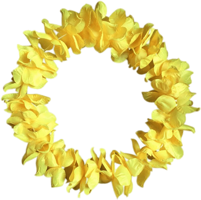 Yellow Hawaiian Lei Floral Arrangement PNG Image