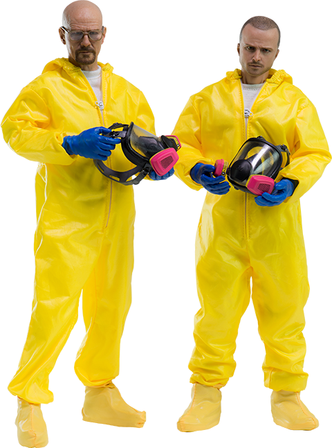 Yellow Hazmat Suit Duo PNG Image