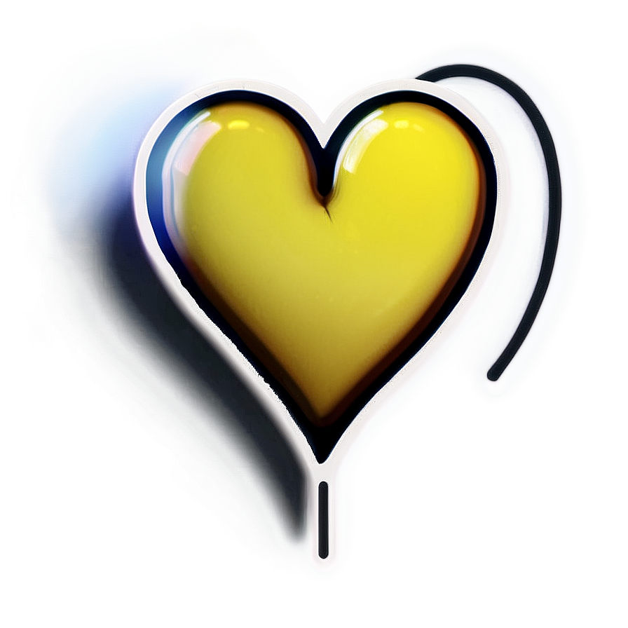 Yellow Heart Emoji Transparent Art Ybo70 PNG Image