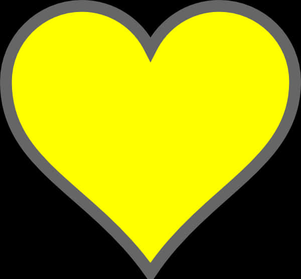 Yellow Heart Graphic PNG Image