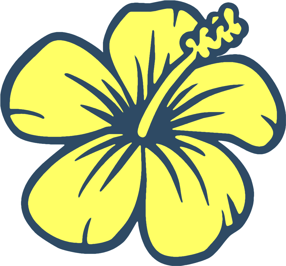 Yellow Hibiscus Vector Illustration PNG Image