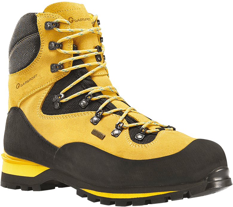 Yellow Hiking Boot Side View PNG Image